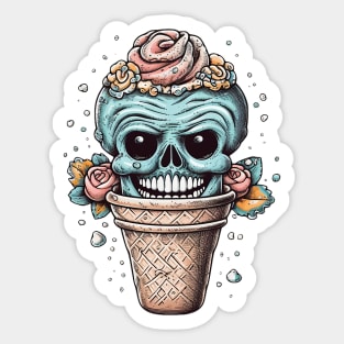 Skull ice cream Sticker